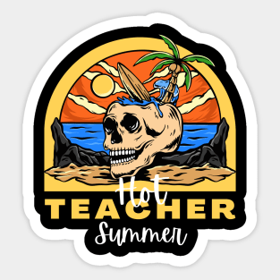 Vintage Hot Teacher Summer Sticker